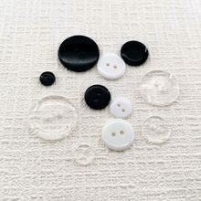 透明纽扣黑色白色圆形两眼面包扣树脂纽扣里扣衬衫内衣毛领垫扣子