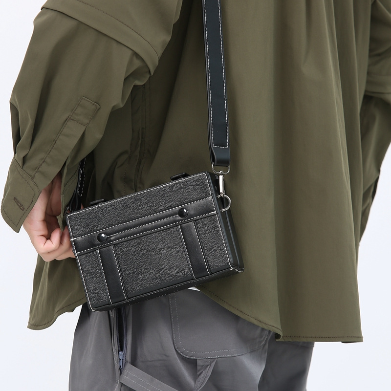 Box Bag Men's New Trendy Cool Small Square Bag Fashionable Casual Styling Bag Personalized Trendy Brand Mobile Phone Crossbody Bag_voghion.com