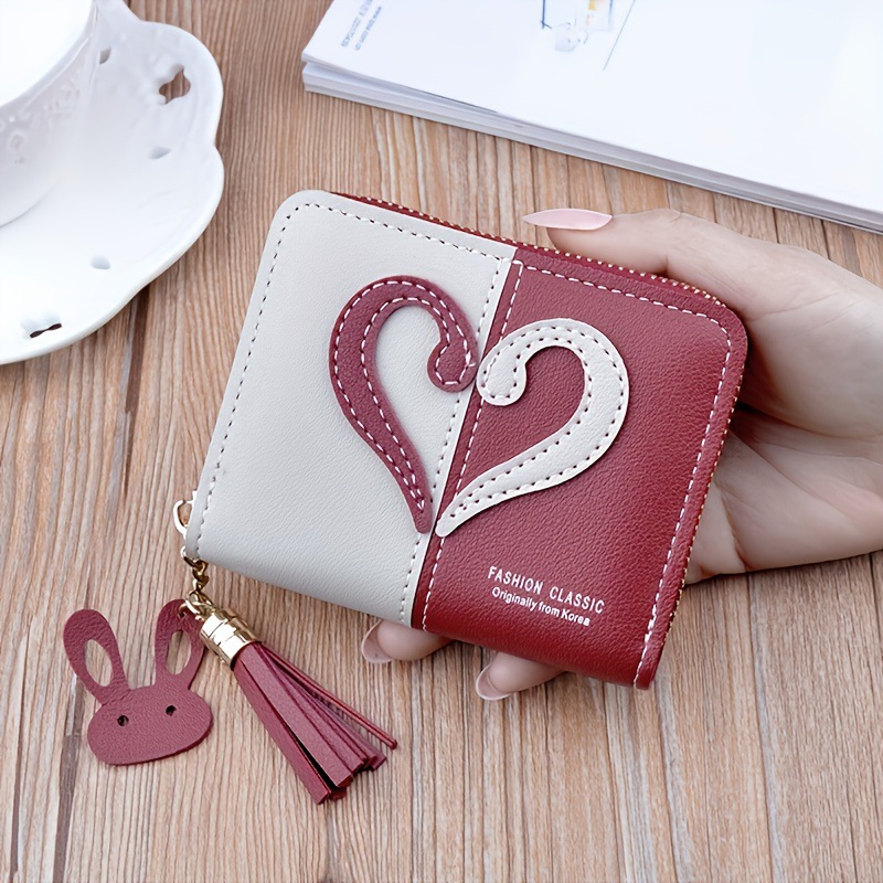 New Zero dame kort mini glidelåslommebok med kvast, moderne koreansk utgave, skjøtet fargekortveske_voghion.com