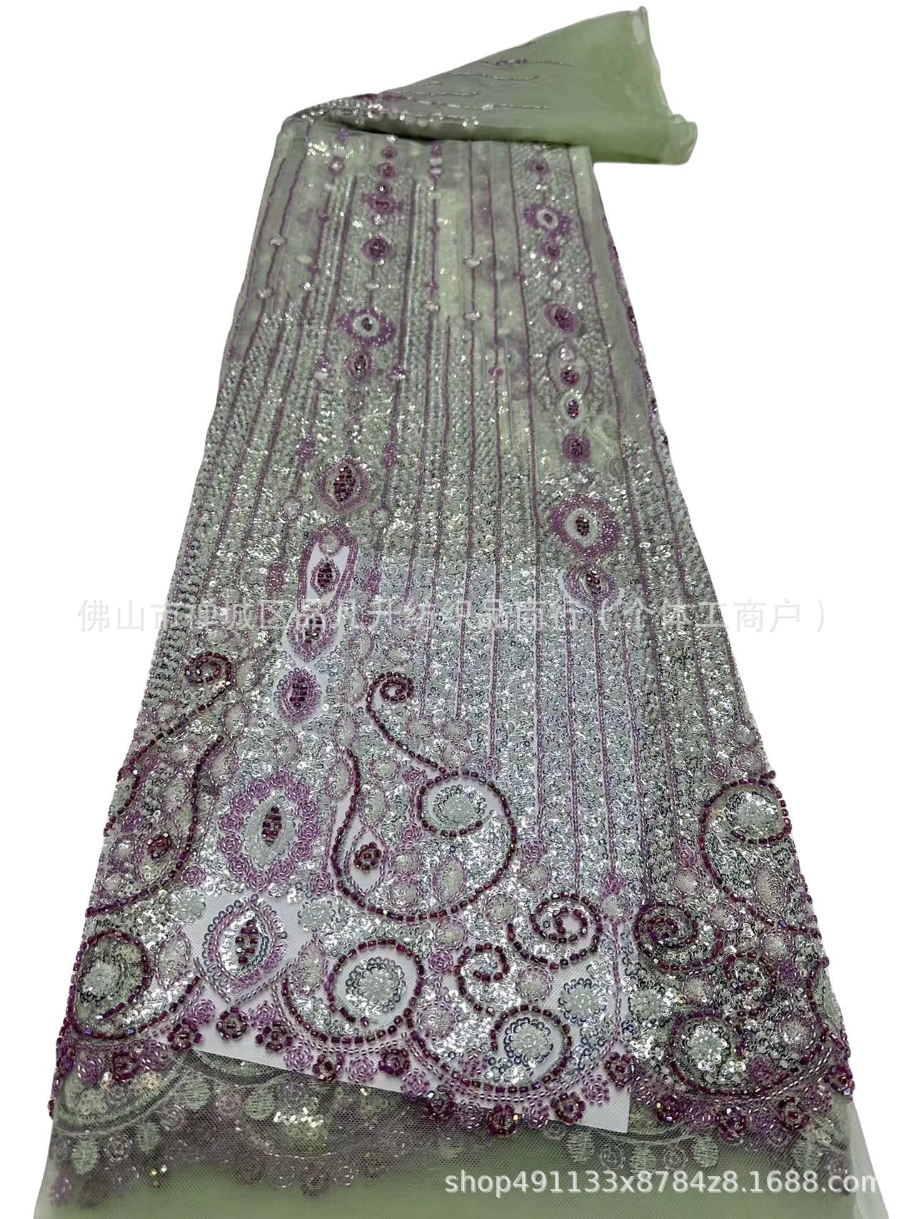 industria pesada de alta densidad cuentas tubo de cuentas tela bordada alta fijación vestido de boda tela de moda cuentas de encaje en stock image 9