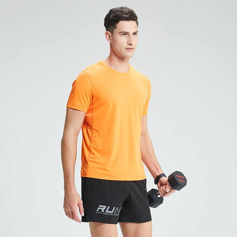 Camiseta deportiva de manga corta de color sólido para hombres y mujeres con el mismo estilo, maratón ligero, entrenamiento de baloncesto, ropa de gimnasia, ropa de secado rápido para hombres
