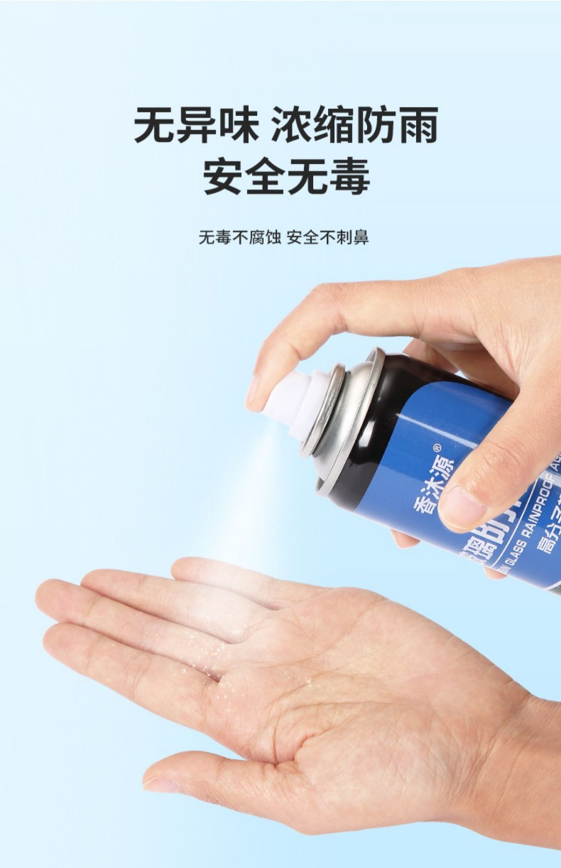 Rainproof agent for rearview mirrors, anti-fog spray for car windshields, rain repellent film for rainy days
