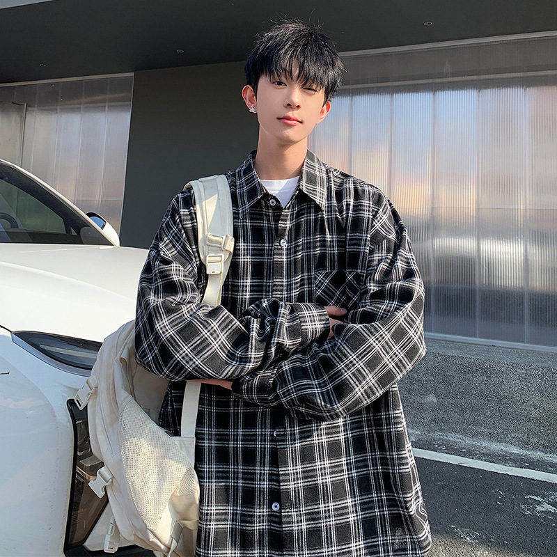 2024 Spring New Retro Plaid Shirt Jacket Men's High-end Handsome Spring Trendy Brand Couple Jacket 2024 Spring New Retro Plaid Shirt Jacket Men's High-end Handsome Spring Trendy Brand Couple Jacket