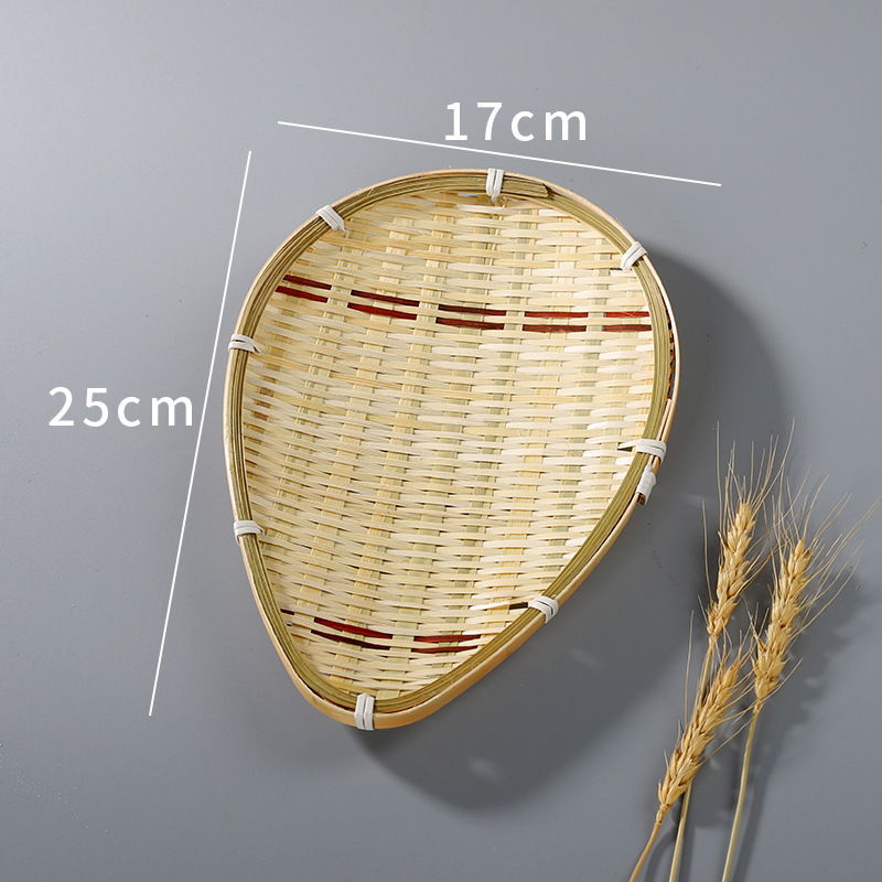 bambú trenzado pastel bandeja cesta refrescos canasta de frutas canasta de bambú estilo antiguo chino canasta de productos de doble capa platos hechos a mano