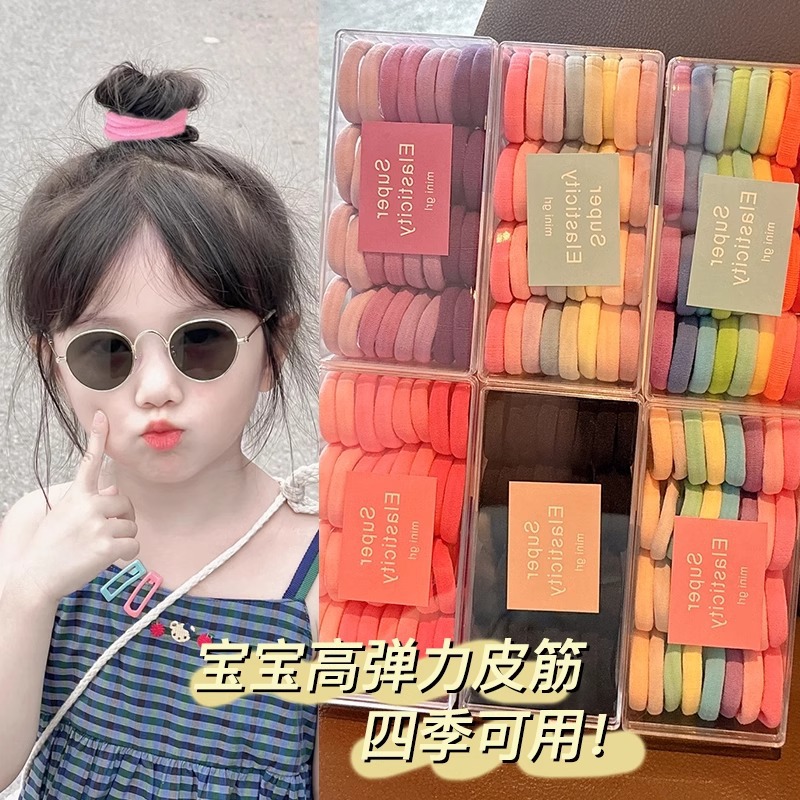 Niños no lesionan anillo de cabello para niñas atando cabello para niñas bebés de alta elasticidad correa de goma duradera cuerda de cabeza