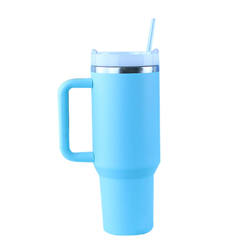 Nuevo acero inoxidable de segunda generación 40oz de gran capacidad taza de coche mango portátil taza de plástico spray coche helado taza transfronteriza