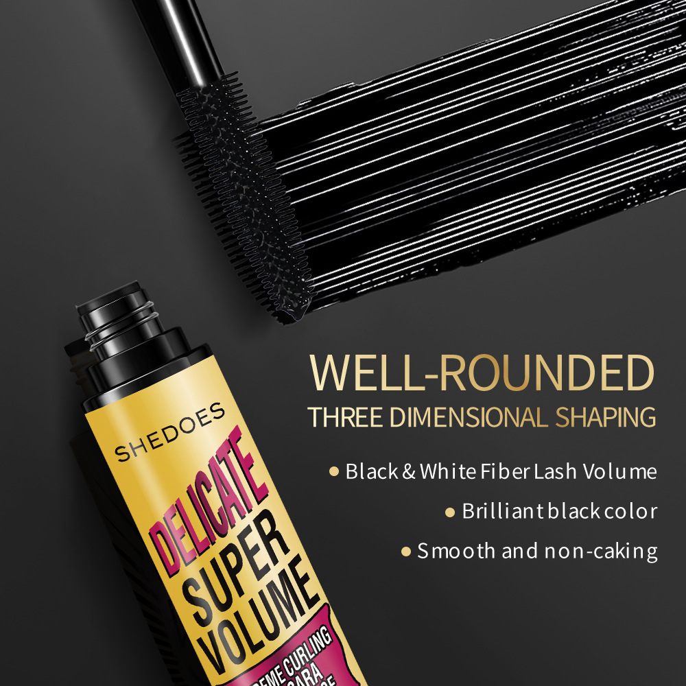 SHEDOES Asia Central maquillaje transfronterizo denso y delgado 24H estereoscópico no acoplado máscara impermeable antiperspirante duradera