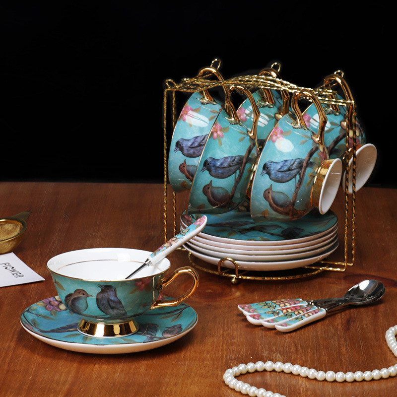 China de hueso taza de café de estilo europeo traje creativo Taza de cerámica de gama alta exquisito pequeño lujo británico juego de té de la tarde