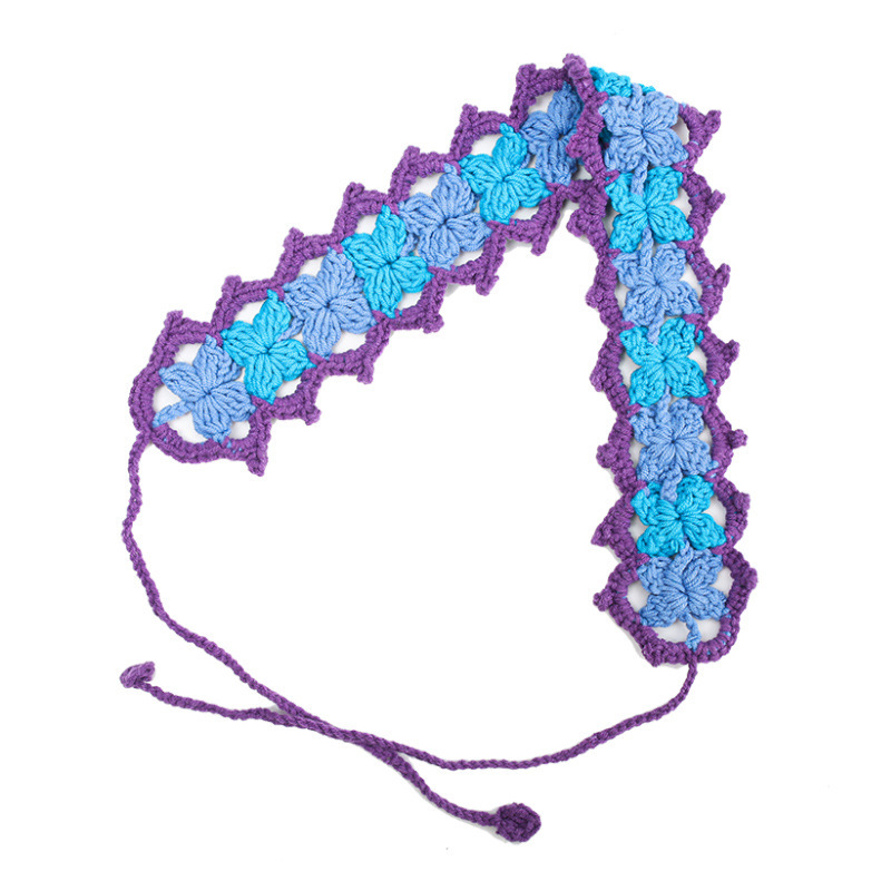 Francia cereza toallas triangulares mujeres primavera y otoño viajes padres-hijos gancho de punto flores hueco pañuelo de arte correa de pelo gorro