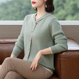 秋冬新款时尚圆领妈妈一体绒毛衣洋气假开衫针织减龄遮肉打底衫女，女装针织衫/毛衣，妃慕昵服饰