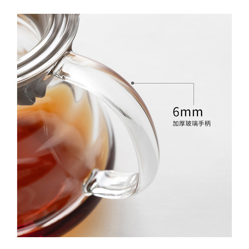 Cafetera de lavado a mano, tetera de nubes, vidrio resistente al calor grueso, filtro de gotas de hielo compartido V60, taza de orejas de lavado a mano se puede calentar