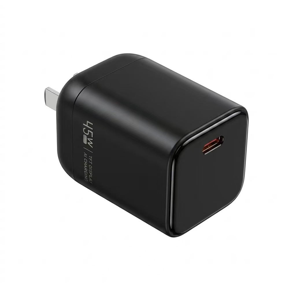 New cross-border display screen switchable 45W car charger with screen display, GaN fast charging, cigarette lighter, factory wholesale