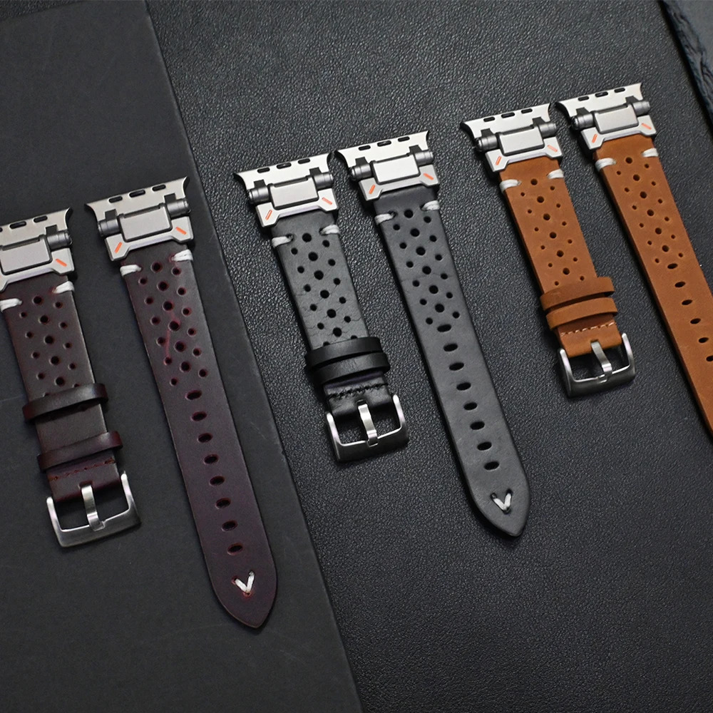 Genuine Leather Band - Titanium Brown