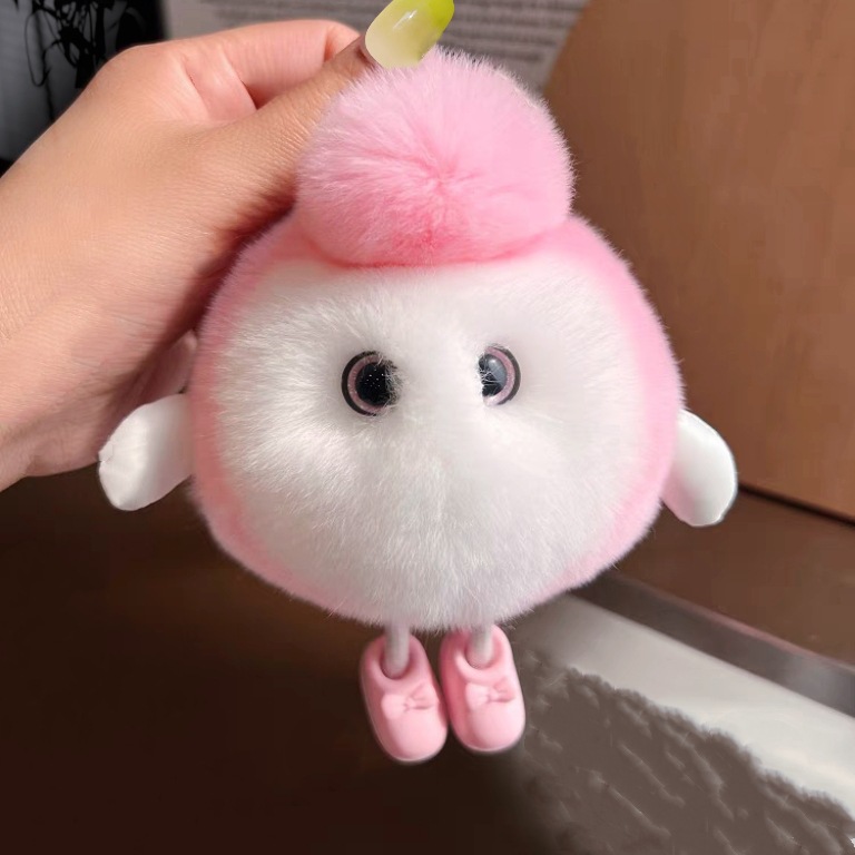 Real Rex conejo huevo partido llavero colgante de peluche juguete lindo creativo muñeca bolsa adornos