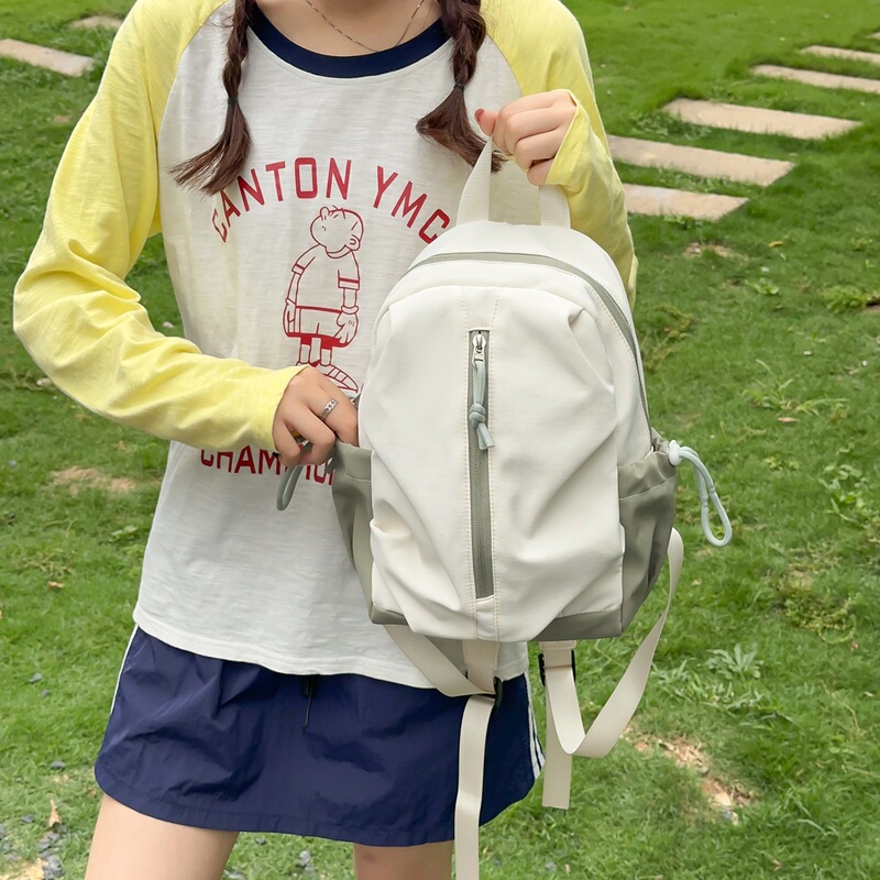 Beige Soft Mist Color-Blocking Low-Saturation Backpack for Students, Light and Breathable Aesthetic, Versatile for Outdoor Activities and Commuting Beige Soft Mist Color-Blocking Low-Saturation Backpack for Students, Light and Breathable Aesthetic, Versatile for Outdoor Activities and Commuting