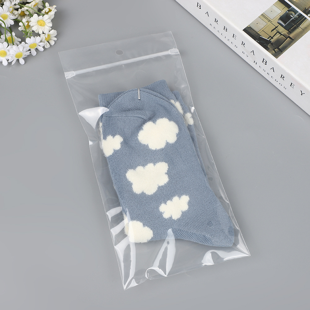 Fabricante spot pe transparente tira de hueso con cremallera calcetines mangas de hielo bufanda de seda bolsa ziplock en blanco con LOGOTIPO