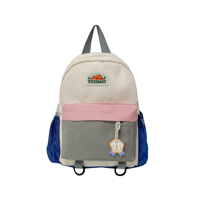 Mochila escolar de jardín de infantes para estudiantes de escuela primaria Mochila de color de contraste de moda coreana nueva mochila para niños de gran capacidad marea