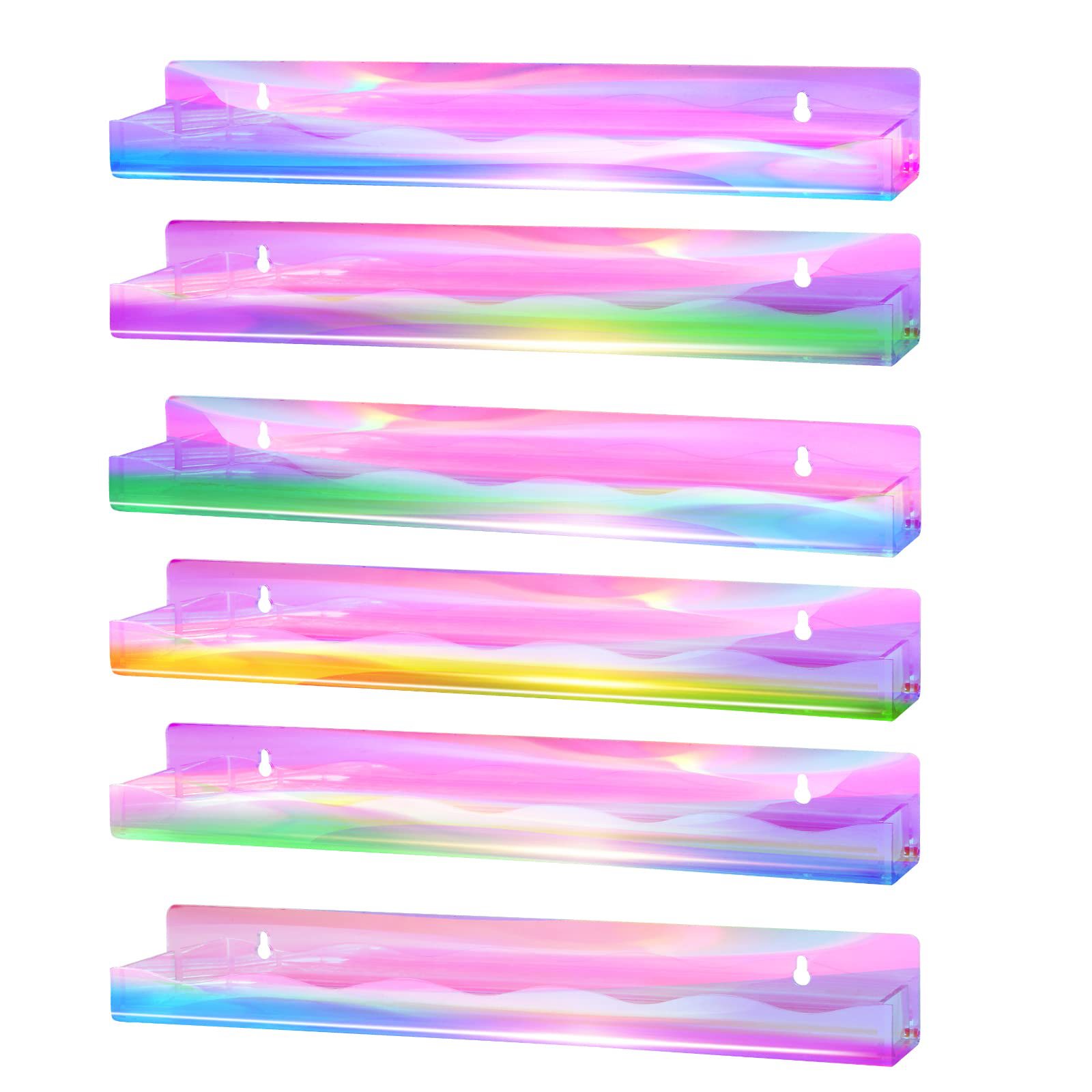 Estante de pared de acrílico colorido transfronterizo esmalte de uñas manicura pantalla hecha a mano Almacenamiento de muñeca estantería colgante de pared