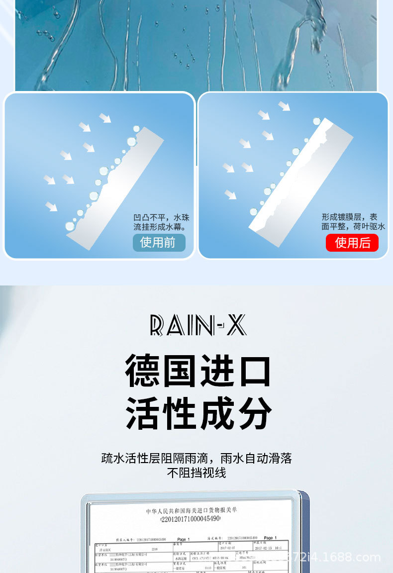 E-Lichi Car Windshield Rainproof Agent Rearview Mirror Reflector Window Rain Repellent Hydrophobic Spray Artifact
