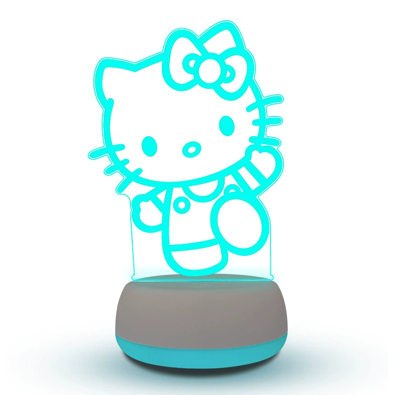 Hello Kitty, атмосферная акриловая ночная лампа, (), 3D, подарок на день рождения, оптом