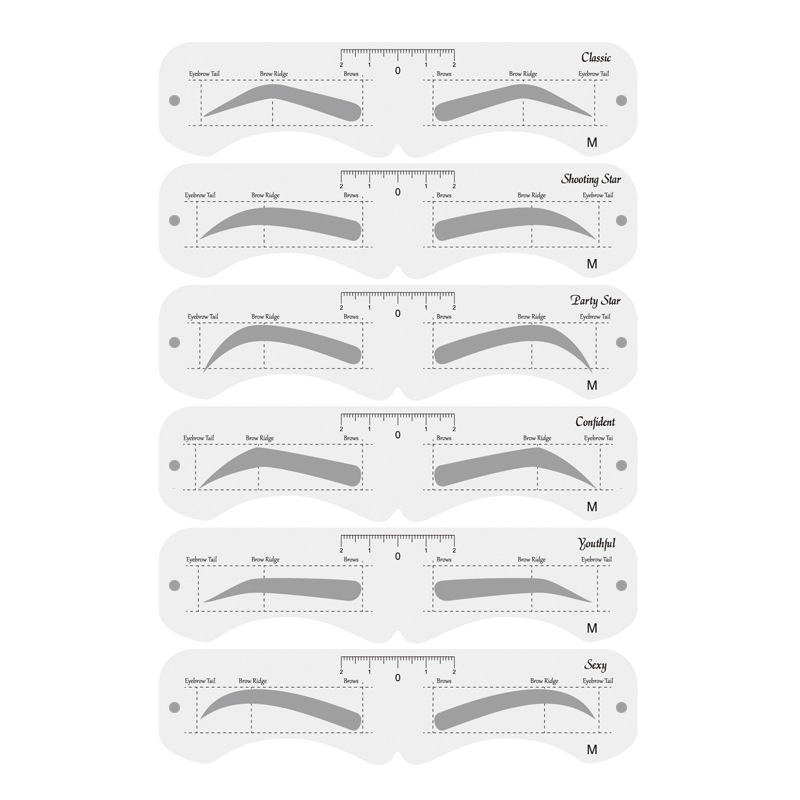 Exportar herramienta de dibujo de cejas para principiantes Tarjeta de cejas de una pieza Tarjeta de cejas Doble Tarjeta de cejas simétrica Tarjeta de cejas tamaño multiusos bolsa de tarjetas de cejas