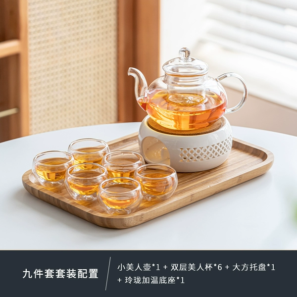 ★☆Little Beauty Pot + Exquisite Stove + 6 Round Cups + Large Tray + Free 50 Candles★☆