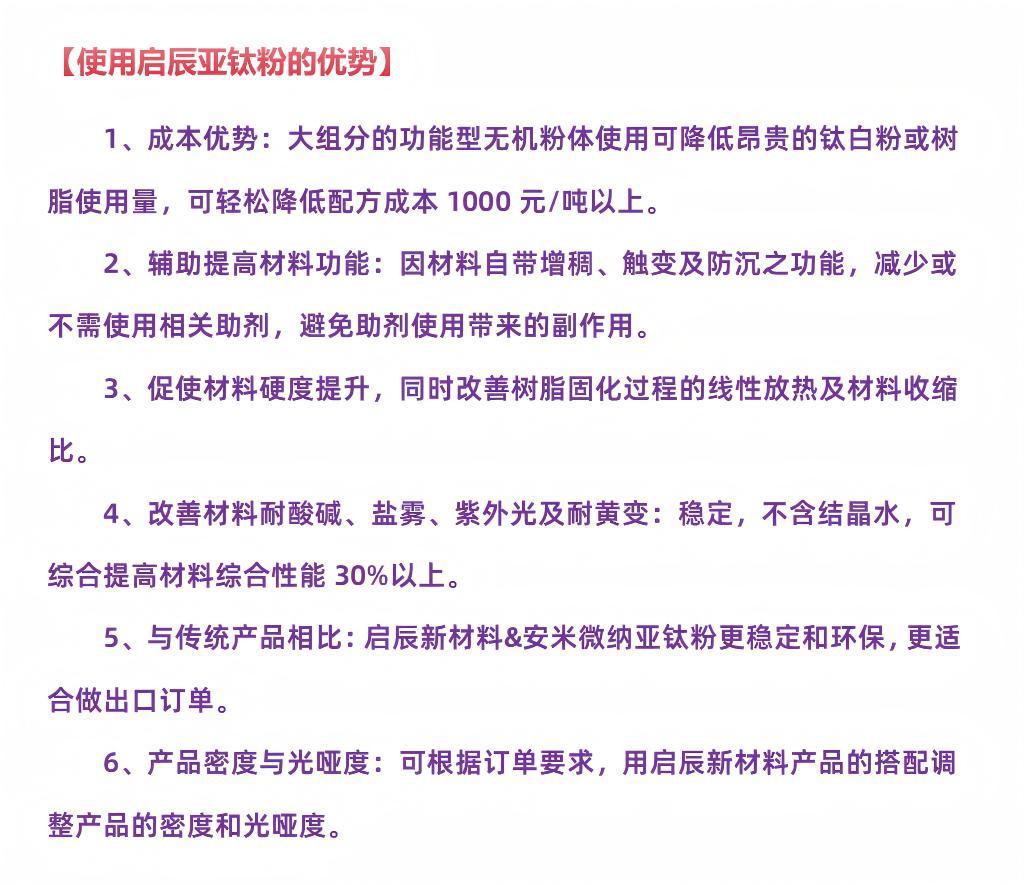 亚钛粉应用优势