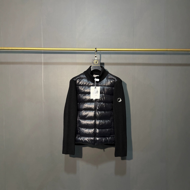 European-style autumn/winter new collection: Mongia knitted down jacket, stand-up collar, mid-length, fashionable and casual, unisex European-style autumn/winter new collection: Mongia knitted down jacket, stand-up collar, mid-length, fashionable and casual, unisex