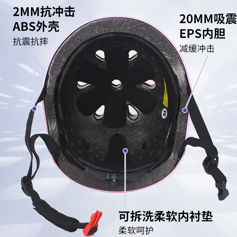 Casco de tablero de patinaje sobre ruedas al aire libre, tamaño ajustable, casco de conducción para niños de primaria, ventilación ABS, transpirable y anti-caída