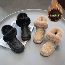 女童雪地靴加绒加厚冬季2023年新款儿童高筒棉靴女孩大棉保暖冬鞋