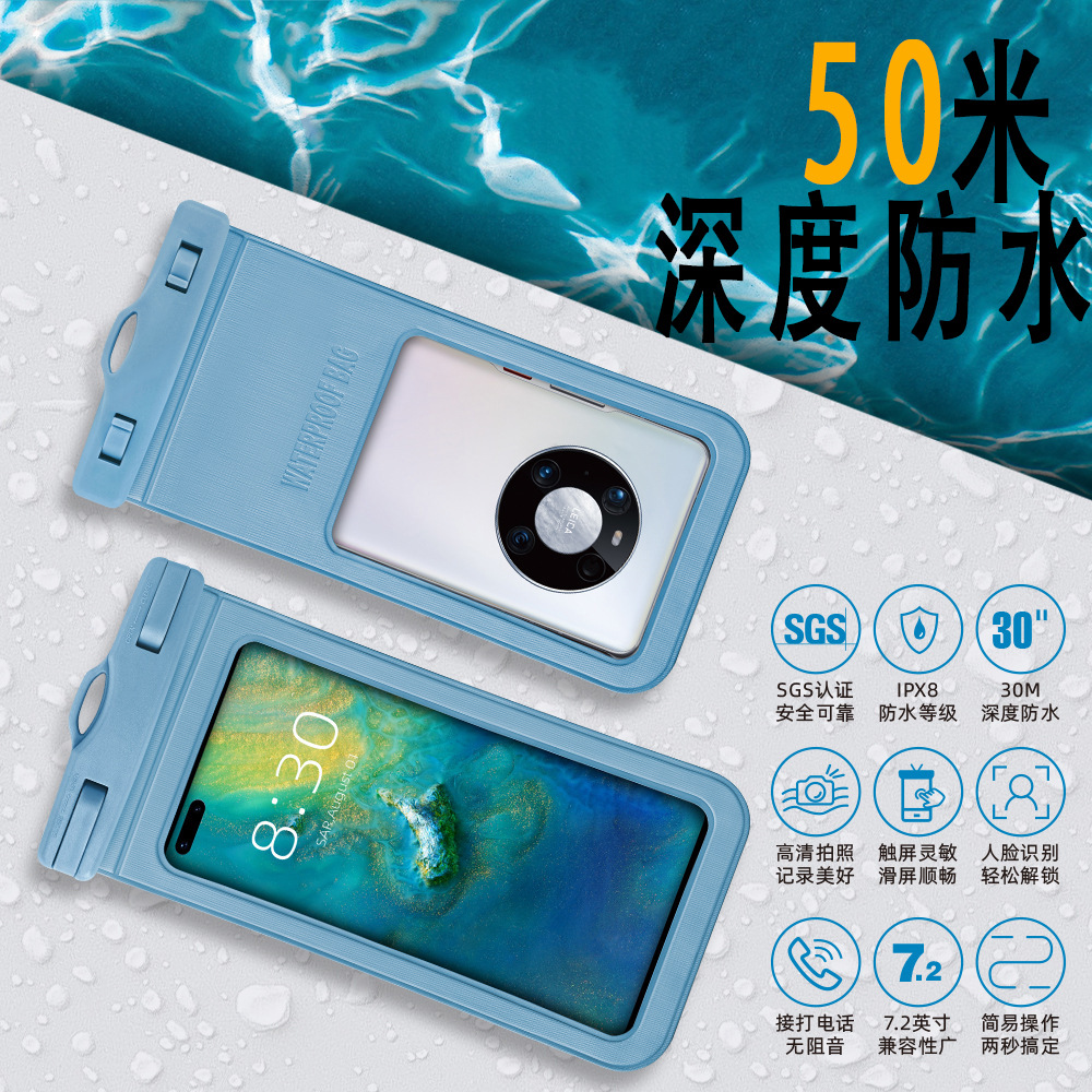Cross-Border Mobile Phone Waterproof Bag, Diving and Swimming Protective Cover, New Large Transparent Waterproof Bag for Mobile Phones That Can Take Photos