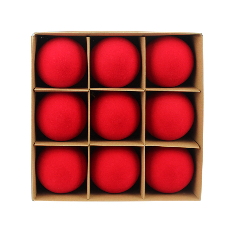 Bolas de Navidad 8CM / 9pcs Bolas de Navidad flocadas Bolas de Navidad Colgante Fabricante de Navidad Bolas de Navidad image 11