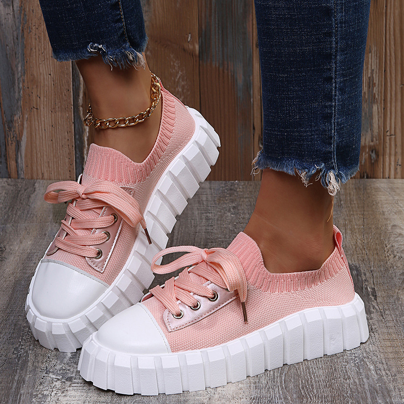 knitted lace-up Thick-soled shoes NSJJX123920