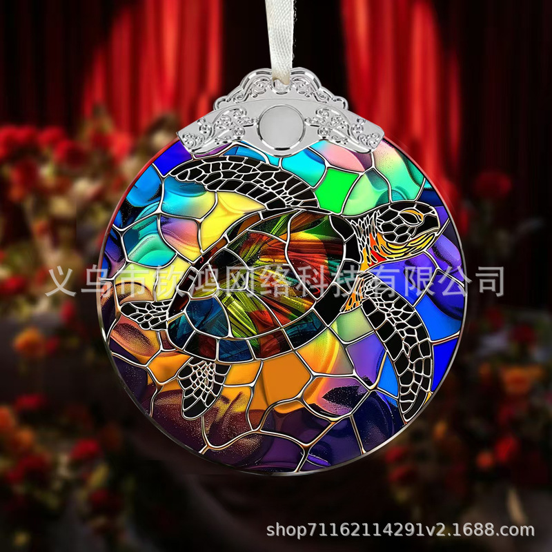 跨境现货玻璃马头 小象 龙圣诞树挂件圣诞节装饰创意节日礼品挂饰|undefined