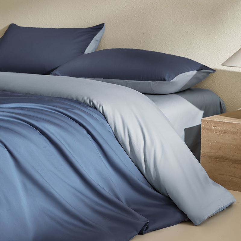 100 traje de cama de satén de algodón de fibra larga de cuatro piezas de algodón puro 2025 nuevo traje de tres piezas de funda de edredón de sábana de lujo ligero 4