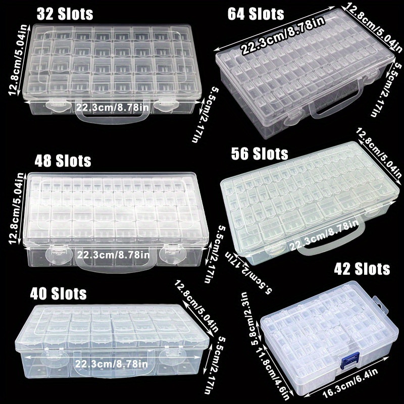 64 caja de almacenamiento de herramientas especiales a prueba de polvo caja de almacenamiento de perlas de arroz accesorios de herramientas de pintura de diamantes hechas a mano caja de plástico