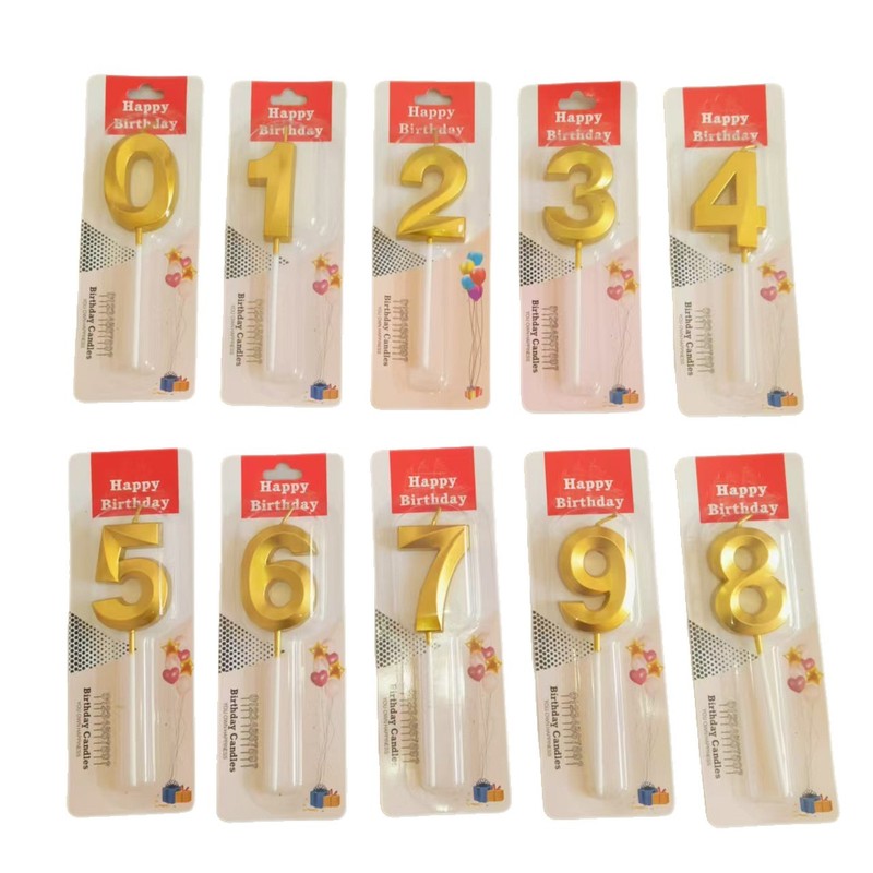 生日数字蜡烛歌剧院镀金数字蜡烛派对蛋糕装饰0-9数字生日蜡烛|undefined