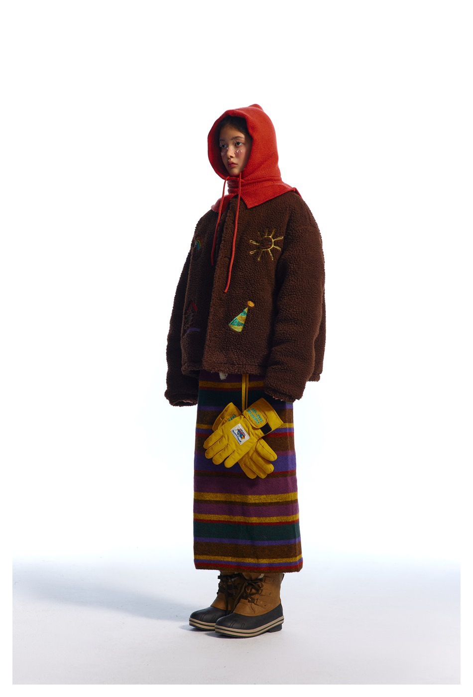 AYWTER Divertente Ricamo per Uomo e Donna Giacca Invernale in Pile di Agnello MY183_voghion.com