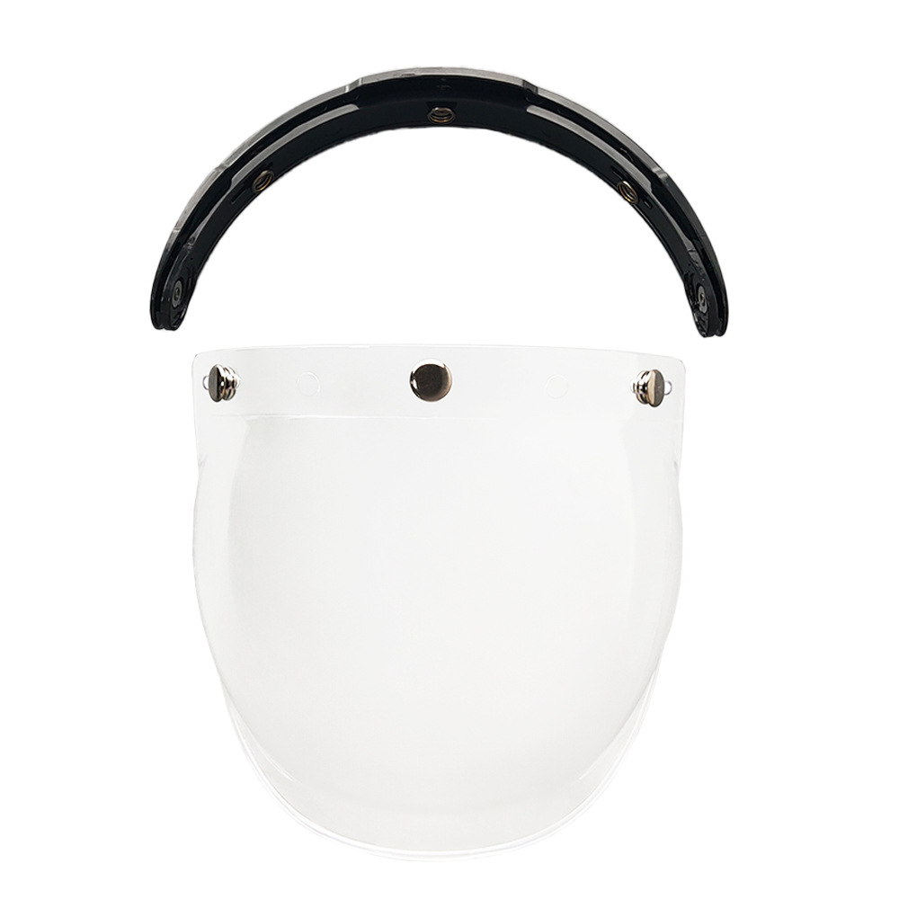 Helmet Bubble Lens Curved Three-Button Electroplating Motorcycle Retro Helmet Mirror Guard Uv Protection Sun Protection
