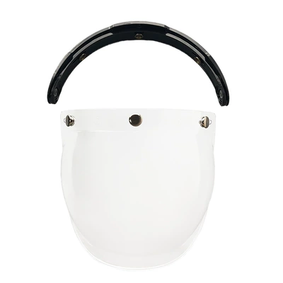 Helmet Bubble Lens Curved Three-Button Electroplating Motorcycle Retro Helmet Mirror Guard Uv Protection Sun Protection (Dəbilqə (Kaska) aksesuarları) - transparent-free-black-bracket