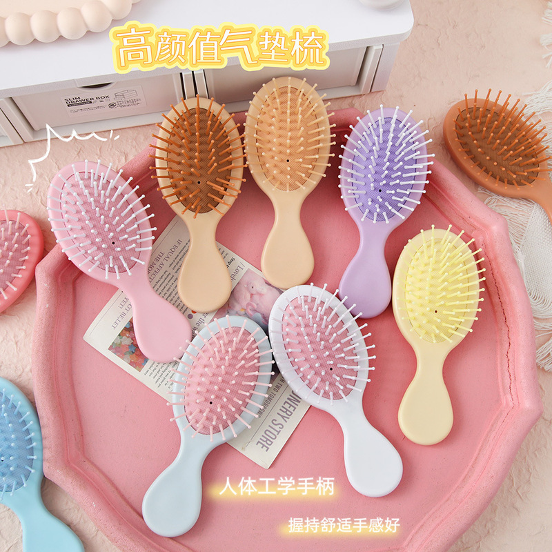 マカロンエアバッグコーム学生ポータブルヘアコーム女性のポータブルエアクッションコームマッサージコーム家庭用ヘアコーム小さなコーム|undefined