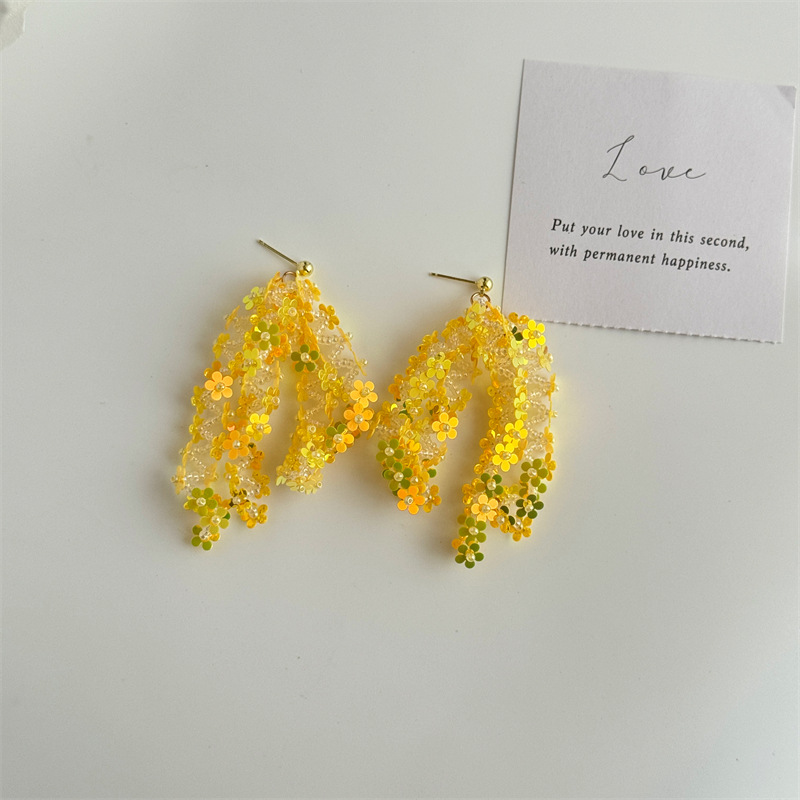 25g Weight Silver Ear Needle Material Drop Earrings Classification 1 Pair Quantity Holiday, Daily Occasion PVC Material Colorful Pattern All Seasons Season Women's Gender Sequins Design Elegant, Ethnic Style Style 1 Pair Elegant Ethnic Style Colorful Sequins PVC Drop Earrings 5