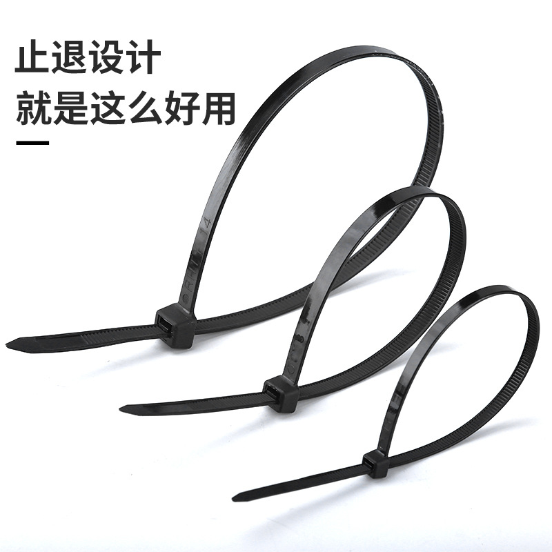 Nylon cable tie negro al por mayor 3*100*4*150*5*200*8*250*300 * vinculante de plástico de la atadura de cables