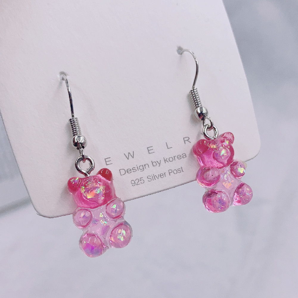 1 Par Moda Oso Resina Enchapado Mujeres Pendientes De Gota display picture 7