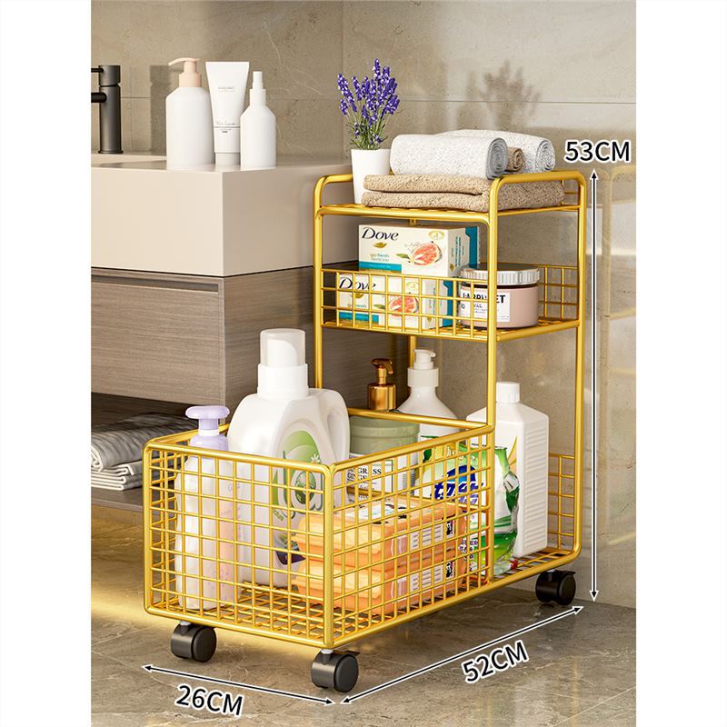 Estante Móvil de Almacenamiento para Baño de Hierro, Multicapa