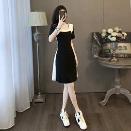 大码法式设计感小众温柔风连衣裙女夏季新款胖mm高腰遮肉显瘦裙子