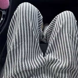 敲显瘦薄款条纹针织裤男秋季百搭高腰直筒阔腿裤宽松休闲拖地长裤