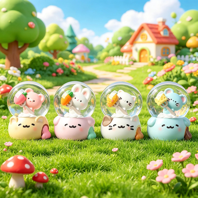 New hot-selling creative crystal ball ornaments, glass water balls, student gifts, children's cartoon reward toys wholesale
