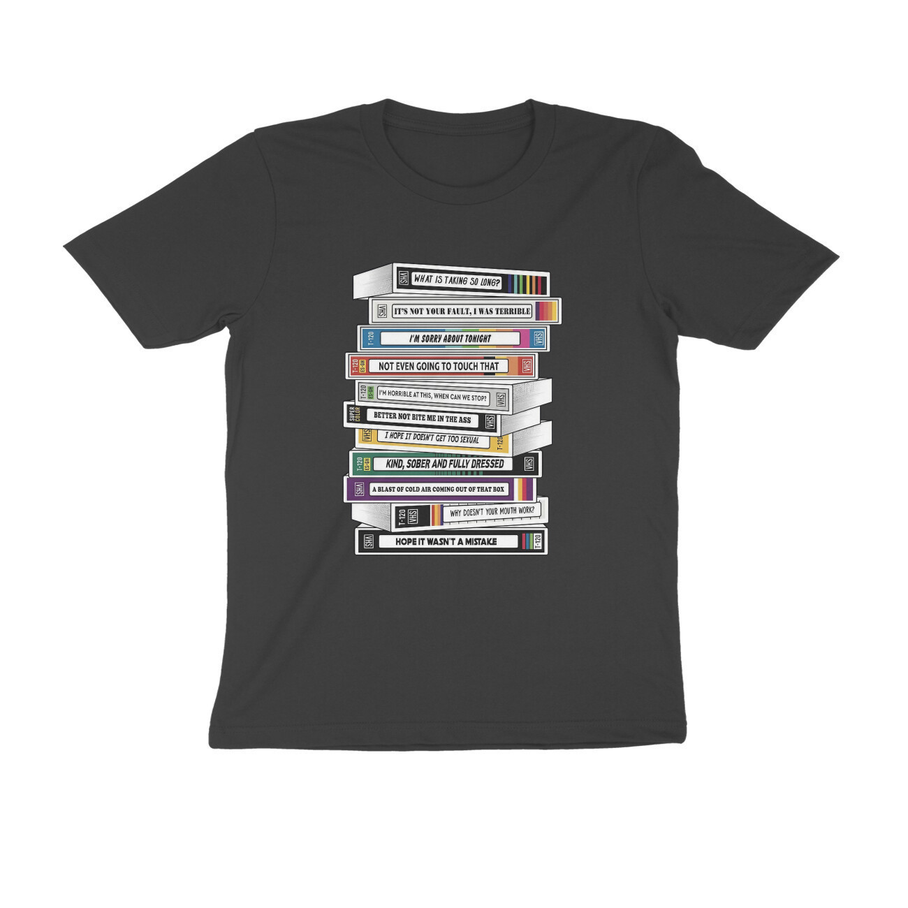 Verano Y2K tops de mujer casual retro de manga corta niña suelta cuello redondo camiseta negra Pedido mínimo de una pieza