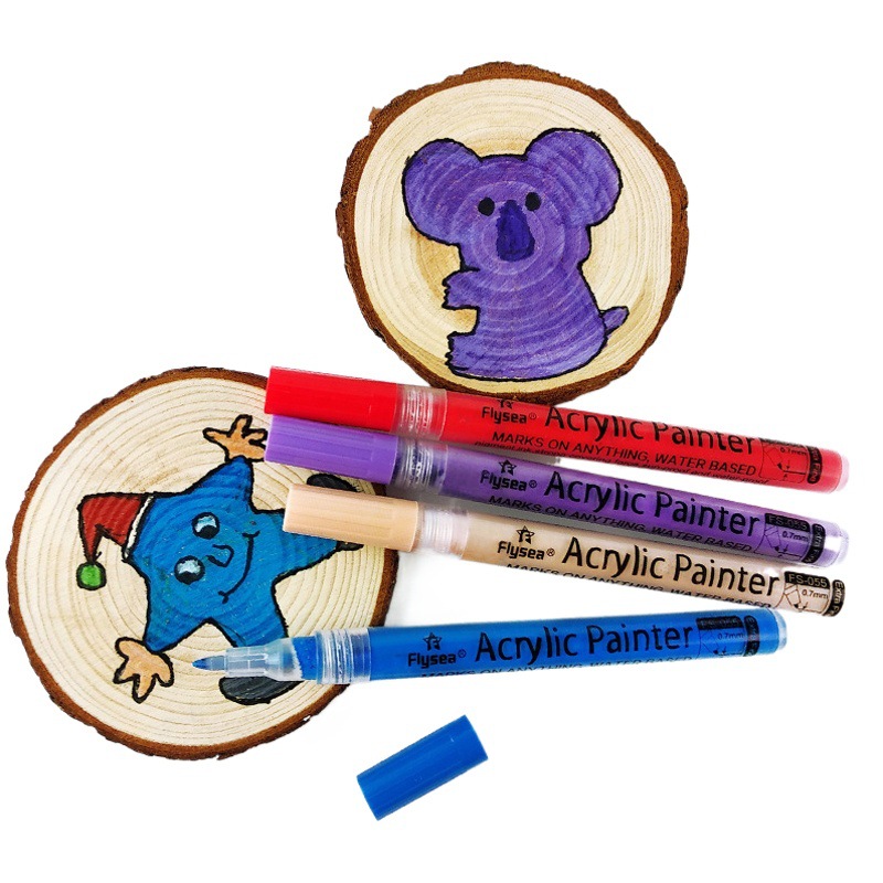 Cross-Border 0.7mm Acrylic Marker Nail Art Graffiti DIY Crafts Quick-Drying Waterproof Single Kidsren's Painting Brush